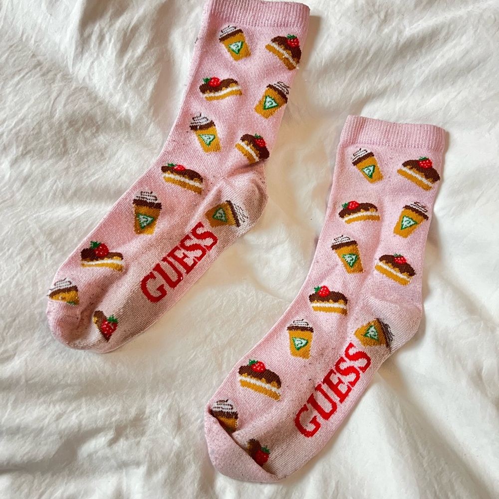 Guess Pink Dessert Pattern Socks - image 1